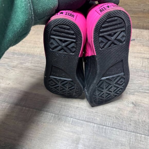 Converse All Stars Hot Pink/Black Split Canvas Sneakers Women's Size 7 - Picture 4 of 7